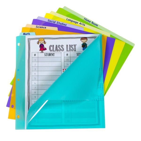 C-Line Products 5Tab Index Dividers with Vertical Tab, Bright Color Assortment, 5ST Set of 12 ST, 60PK 07150-BX